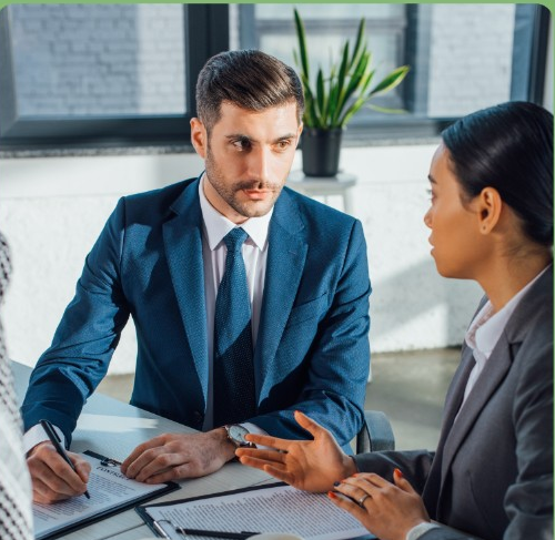 Business professionals in a meeting